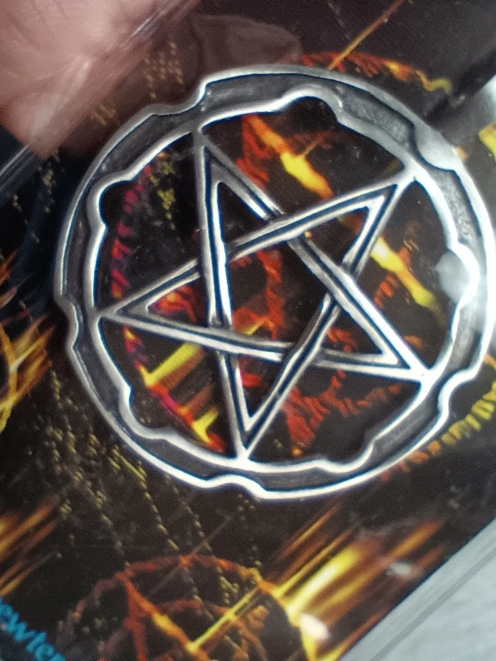 Pewter Pentagram Pentacle Pendant  necklace